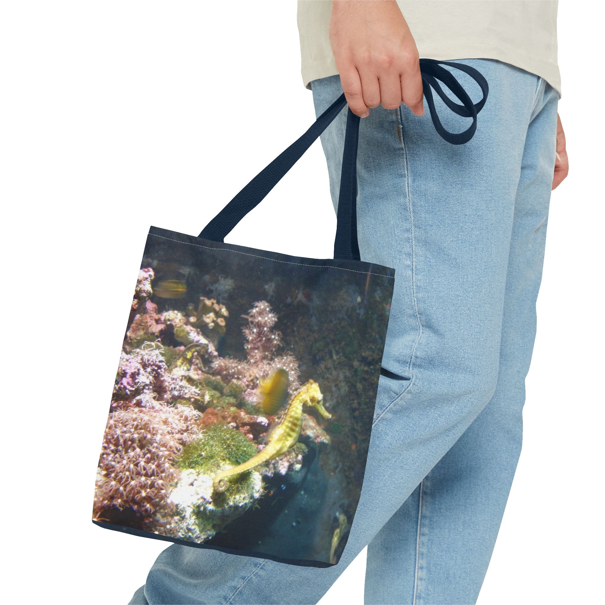 Underwater Serenity Seahorse Tote Bag - Ocean-Inspired Design for Marine Life Lovers